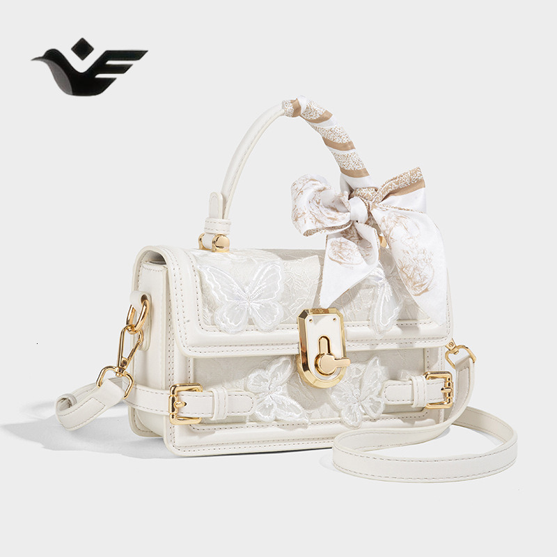 Feiyan Free Shipping New Designer Bag Luxury Shopping Bag Fairy Lace Box Bag Fashion New High-end Butterfly Embroidery Small Square Bag Trendy Commute