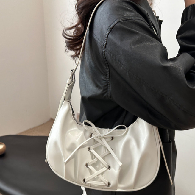 Large Capacity Fashionable Handbag New Lace Up Bow Women s Armpit Bag Women s Shoulder Bag Autumn New Designer Bag