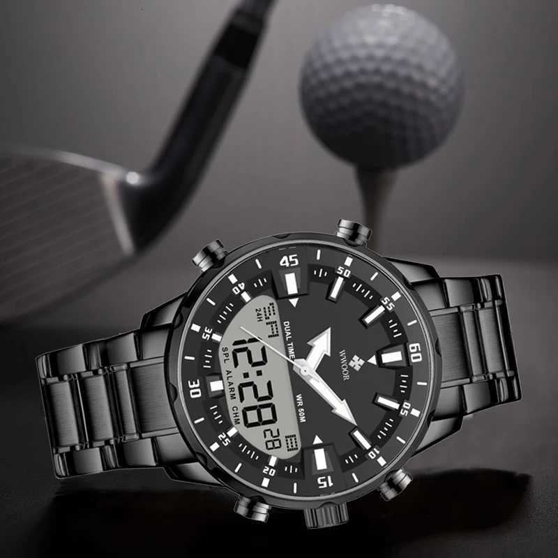 WWOOR Luxury Mens Watches Digital Sport Waterproof Steel Military Quartz Watch For Men Fashion Luminous M Clock Reloj Hbre X250904