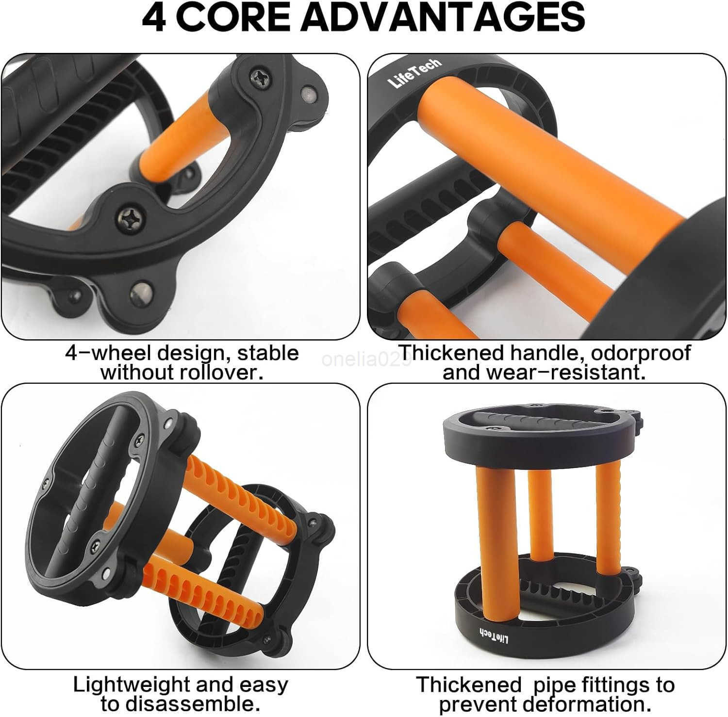 Ab Wheel Roller Kit with PushUp Bar Push Up Wheel for Abs Workout Multifunctional Abdominal Exercise Roller Home Gym Equipment Core Strength Workout A