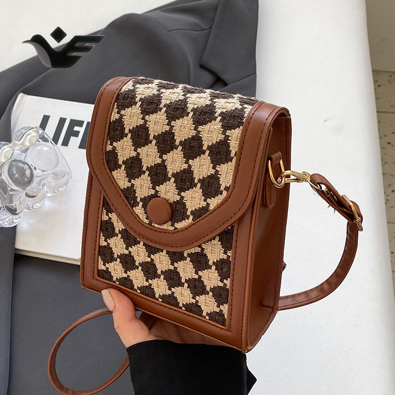 Feiyan Free Shipping New Designer Bag Luxury Shopping Bag Trend Plaid Phone Bag For Women Stylish Crossbody Small Bag Female Ins French Niche Fashion