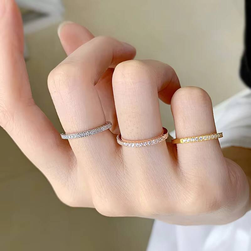 Fashionable S925 Silver Ring With Simple Thin and Plain Finger Ring Design Personalized Ins Style Jewelry