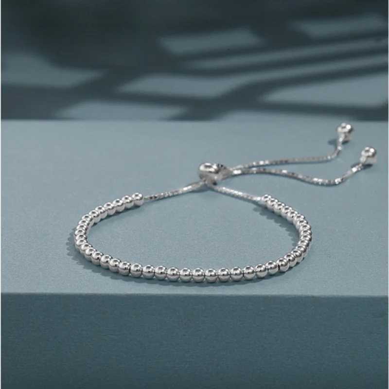925 Sterling Silver Beads Bracelets for Women 100 Solid Adjustable Handmade Simple Design Fashion Party Wedding Jewelry GiftsXJ250904