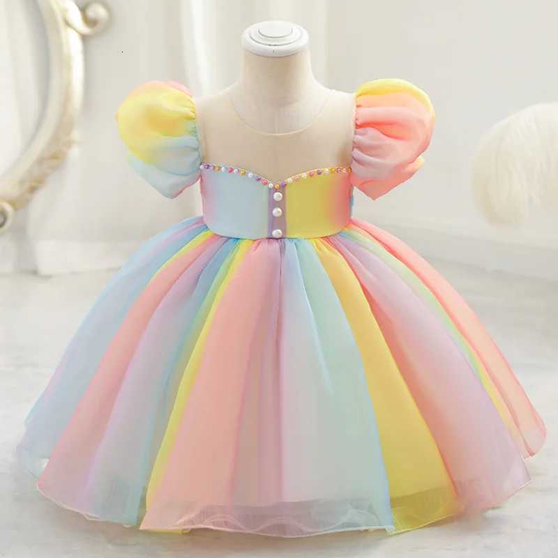 Toddler 9M-8Y Girl Lace Wedding Party Dress Kids Baby Tulle Birthday Princess Tutu Prom Child Christmas Party Colorful Costume Z250904