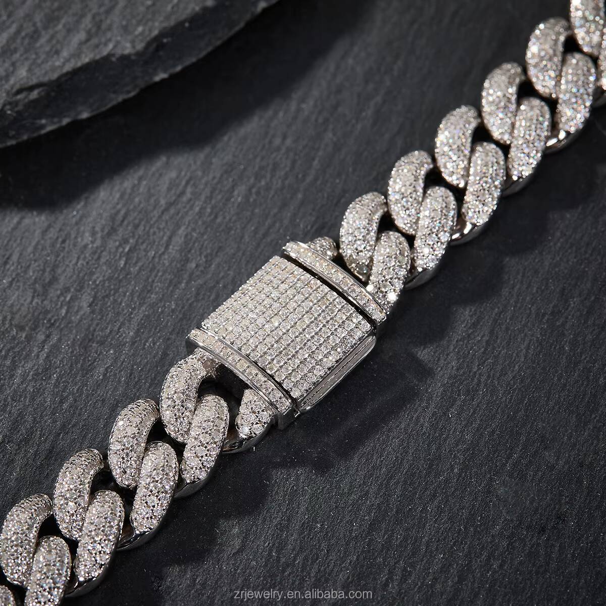 S925 Silver Fine Jewelry Bracelets Moissanite Skeleton Tennis Bracelet Bangle Cuban Link Chain