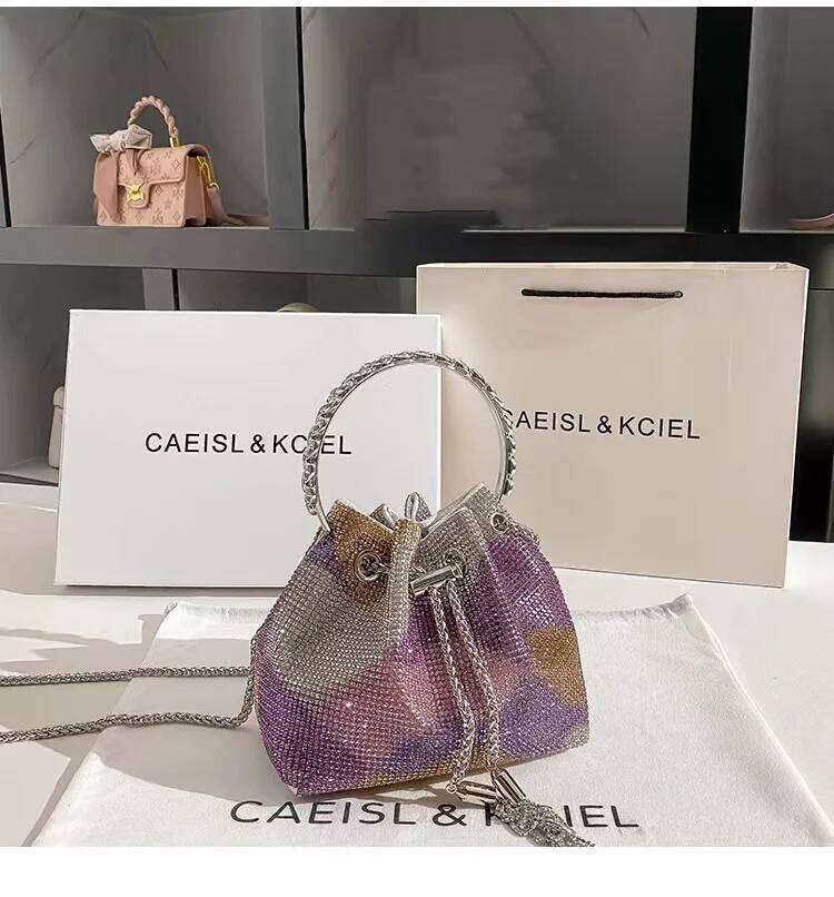 Designer Women's Handbag Crystal Shiny Rhinestones Dia Evening Wedding Party Clutch Purse Shoulder Crossbody Bag