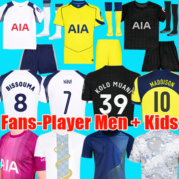 KOLO MUANI XAVI Dragusin 25 26 Fan version MADDISON SON WERNER Soccer Jerseys KULUSEVSKI 2025 VELIZ VAN DE VEN Football kits shirts Men kids goalkeeper pre match tops
