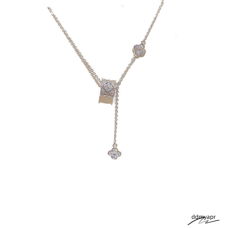 Delicate Ddmyday Four-Leaf Clover Necklace - Gold Plated Floral Pendant Chain For Women | Dainty Lucky Charm Jewelry (35Cm+5Cm) Ddmyday