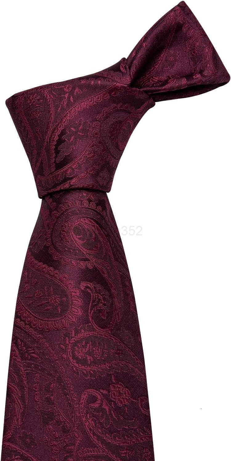 Men Tie Set Paisley Silk Necktie Pocket Square Cufflinks Formal Wedding Business PartyW250904