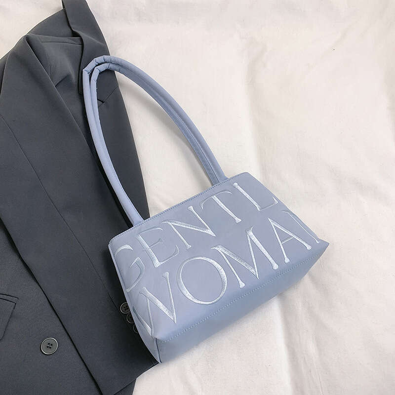 Spring and Gentle Woman Niche Casual Colorful Nylon 2025 New Embroidered Letter Single Shoulder Bag