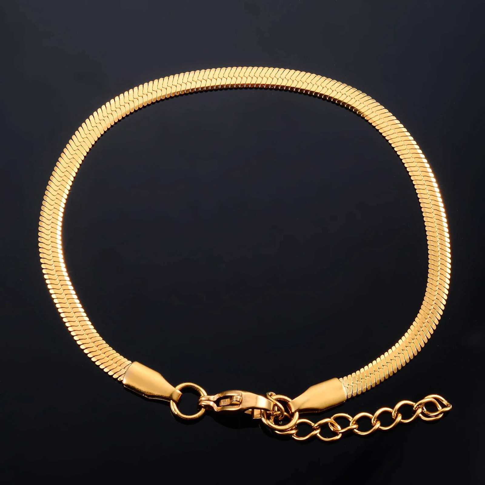 Women Men Bracelet Blade Chain for Hand Foot Stainless Steel Bangle with Extension Ankle Anklet Jewelry Making Accessories Gift W250904