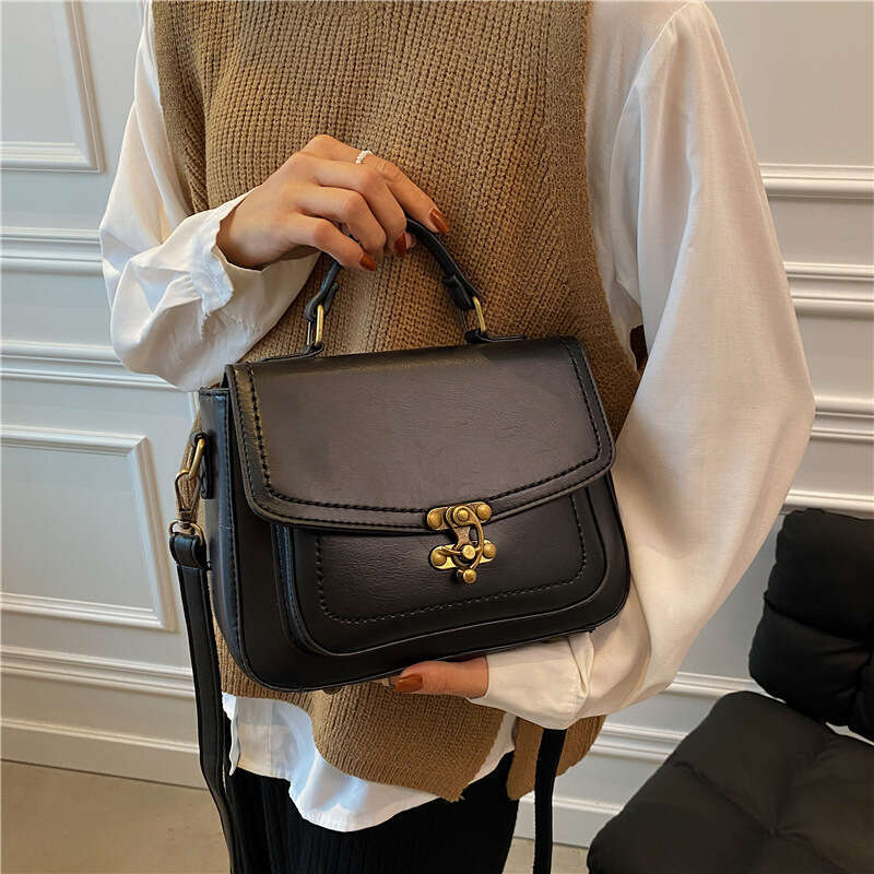 Luxury bag New Square Style Handbag PU Leather Retro Lock Buckle Popular Fashion Versatile Women s Minimalist Small Bag