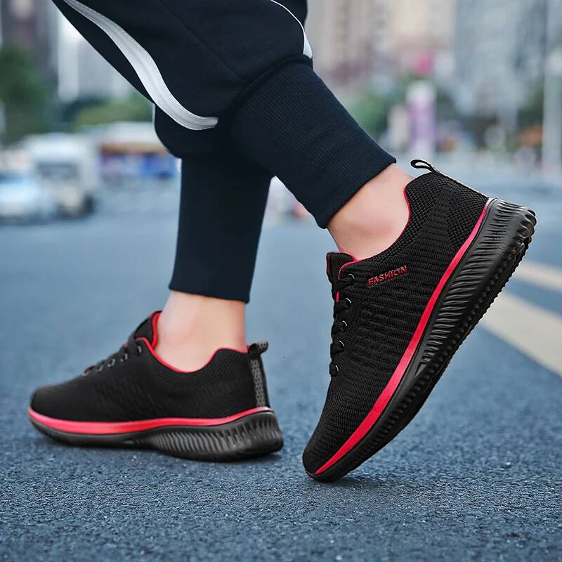 Sports for Black Casual Men Knit Sneakers Breathable Athletic Running Walking Gym Shoes ddmysaturn