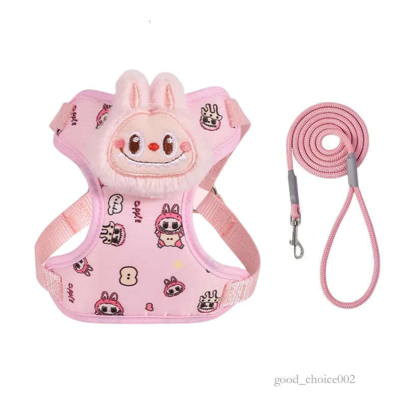 Lanjia- Labubu Dog Leash, Step-In Soft Mesh Puppy Vest With Cute Patterns And Doll Decorations, Breathable Pet Harness For Small Sized Dogs B142 Df26d