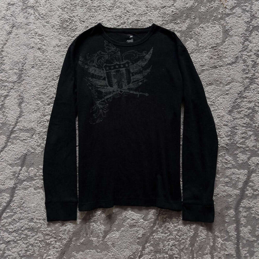 American Style Long Sleeve T-Shirt Dark Y2K Print Top High Street Gothic Trend Unisex