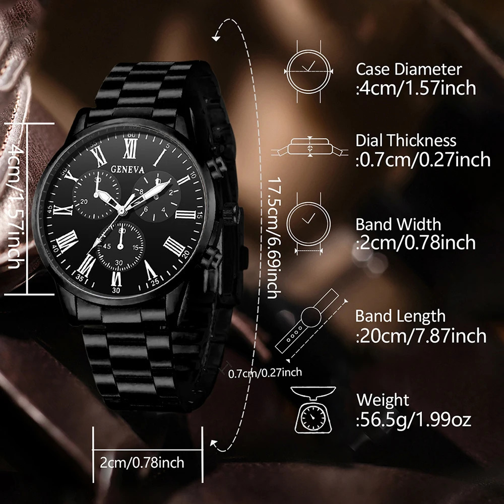 2PCS Mens Watch Set Business Trend Fashion Quartz Suitable for Daily Clothing Matching Perfect Gift 250828