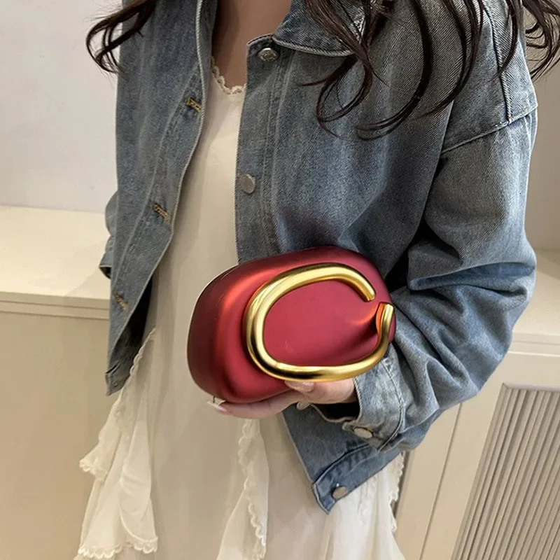 Gold Metal Closure Box Clutch Bag for Women Evening Wedding Party Cute Purse crossbody Bag purple green Metal handle Handbag 250904