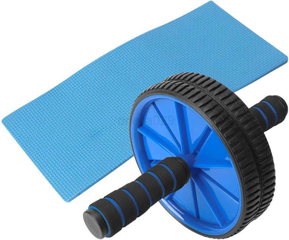 AB Roller Wheel Blue Dual Roller Abdominal Exerciser 18cm Diameter Sponge Roller Fitness Equipment for Effective Training and Core Workouts W250904