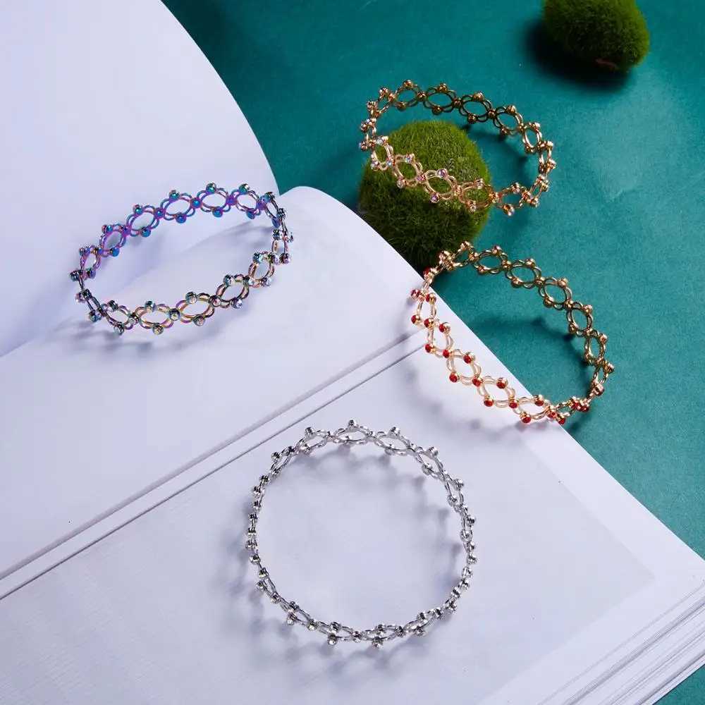 2 In 1 Magic Retractable Ring Bracelet Creative Stretchable Twist Folding Ring Crystal Rhinestone Bracelets Women Jewelry GiftXJ250904