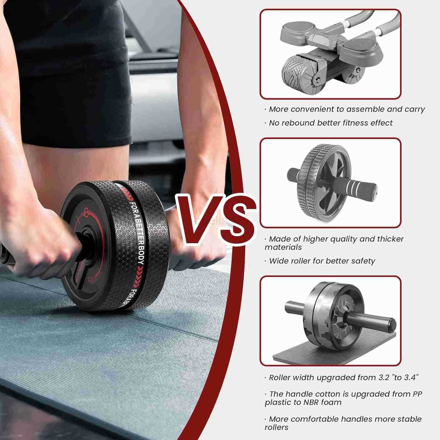 Ab Roller Wheel Abdominal Training Roller for MenWomen Abdominal Wheels Widened to 34 Rubber Tread of The Abdominal Wheel Upgraded Max Weight 490 lbs 