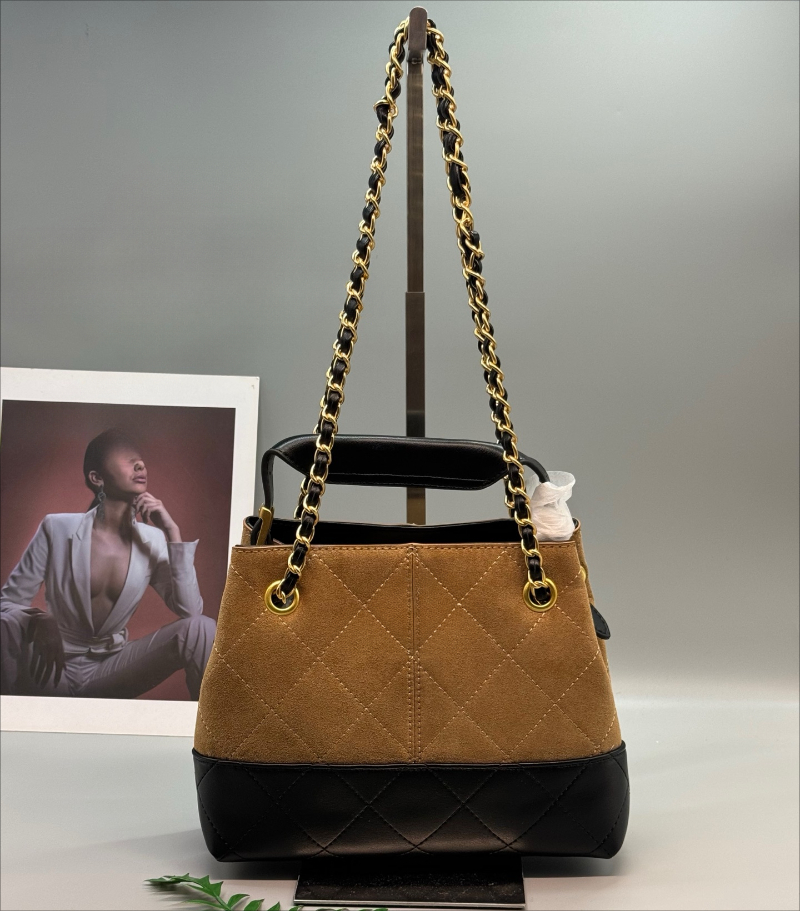 25A Designer Real Suede Leather Shoulder Bags Plaid Shopping Bag With Chain Belt Woman Luxury Handbag Vintage Hobo Genuine Leather Patchwork Classic New Totes 3350