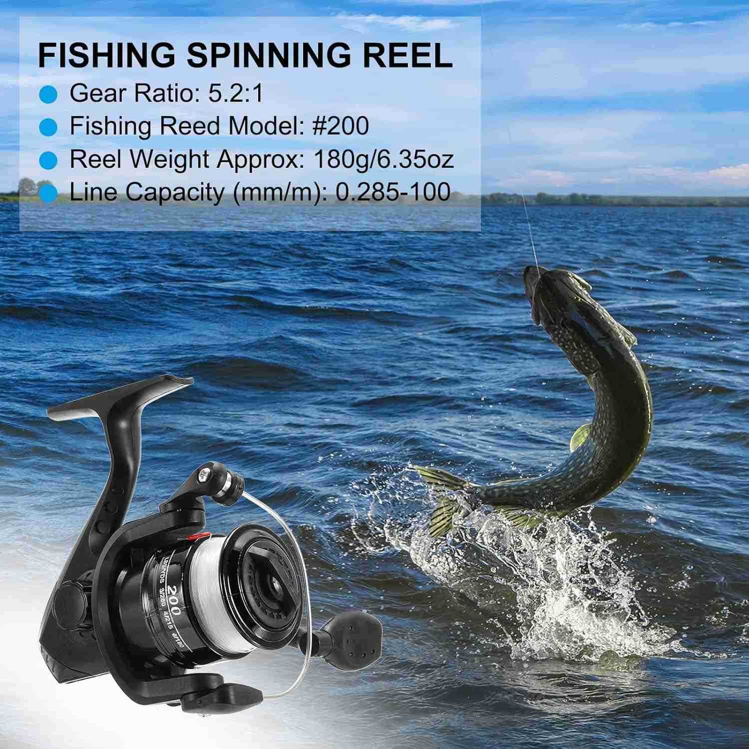 Fishing Reel LeftRight Interchangeable Handle with Fishing Lines W250904