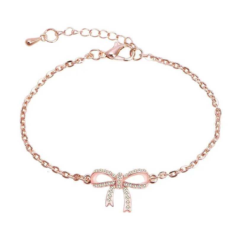 Fashion Simple Rose Gold Bracelet Alloy Material Bowknot Bracelets for Women Jewelry Bracelet Birtay Gift Pulseras De MujerXJ250904