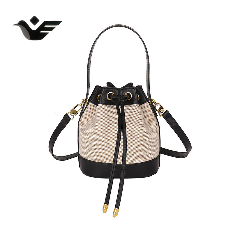 Feiyan Free Shipping New Designer Bag Luxury Shopping Bag Trade Women's Bag Versatile Color-block Women's Bucket Bag Drawstring Closure Sing