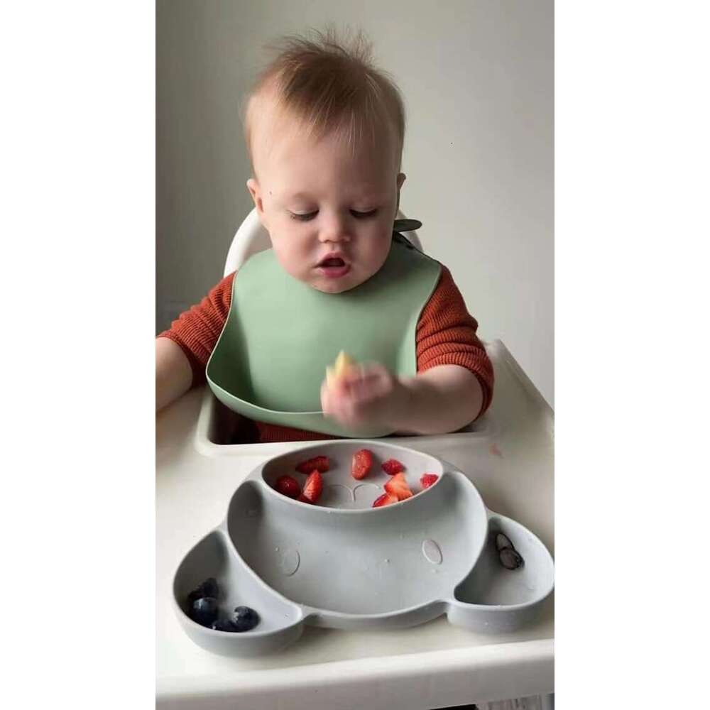 Pandaear 3-Piece Silicone Baby Bibs, Waterproof And Soft, Unisex, 10-72 Months Brown/Blue/Green