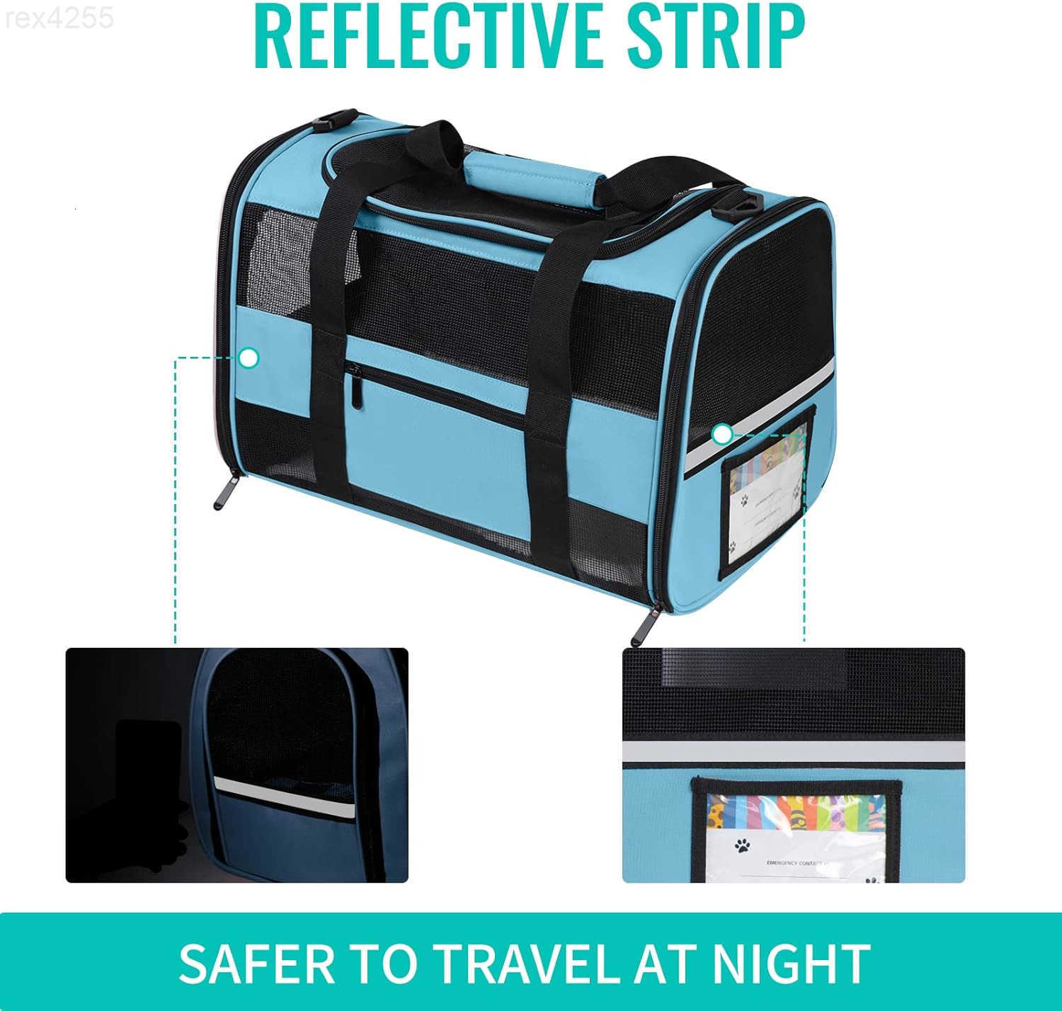 Soft Sided Cat Carrier for Small Cats Puppies up to 15 Lbs Airline Approved Pet Carrier Collapsible Travel Puppy Carrier with Reflective Strip GreyW25