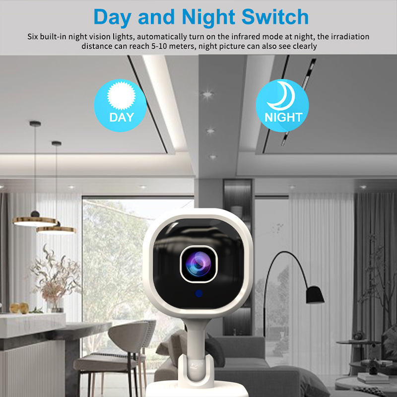 A3 Smart WiFi Home Camera with Type-C: HD Night Vision, App Alerts, Loop Recording for Baby/Pet Security