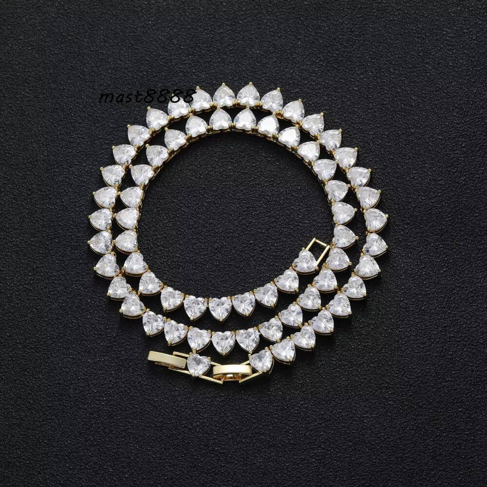 Hot Sale 66mm Pink Girl Cz Heart Shape Necklace Zircon Ice Crystal Necklace Cheap Necklace Chains