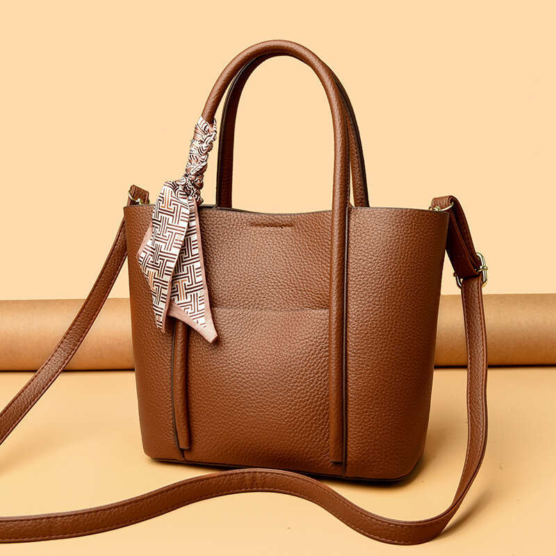 DHEssentials 2025 Summer New Women's Tote Bag Large Capacity Crossbody Commuter Handheld Single Shoulder Bag Urban Minimalist Black Khaki