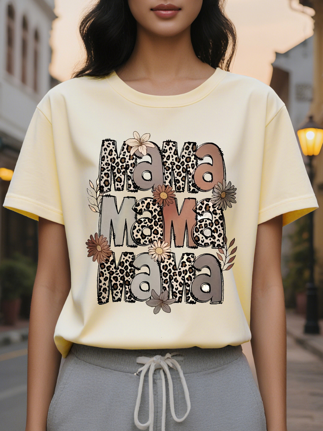 Letter Print Crew Neck T-shirt Short Sleeve Casual Top for Spring Summer Women's Clothing 16e21
