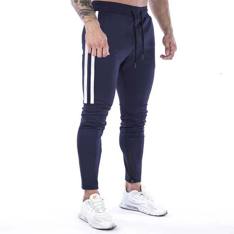Gym Skinny Jogger Pants Men Running Sweatpants Fitness Bodybuilding Sports Pants Zip pocket Male Cotton Jogging Trousers menXJ250904
