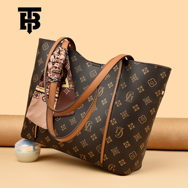 TB BHULAMTE Presbyopia Scarf Print Single Shoulder Designer S Bag Bag 2025 New Large Capacity Women's Tote Bag High-end Versatile Handbag
