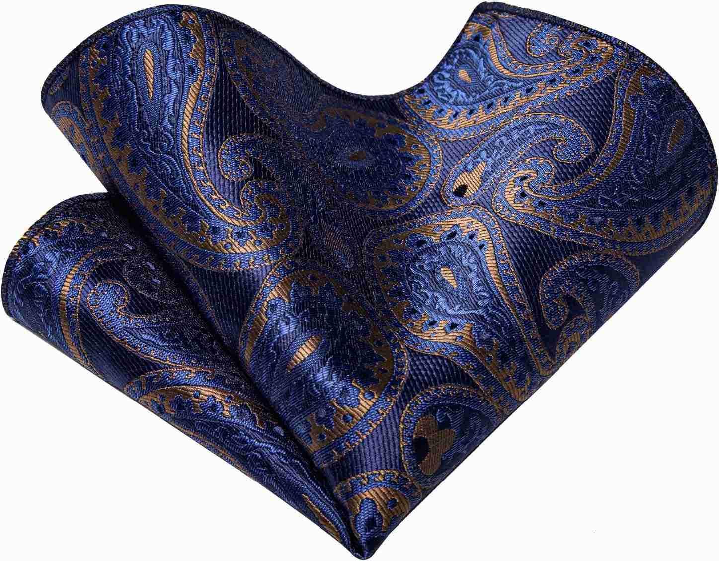 Tie and Pocket Square Cufflinks with Lapel Pin Sets for Men 5PC Wedding PartyW250904