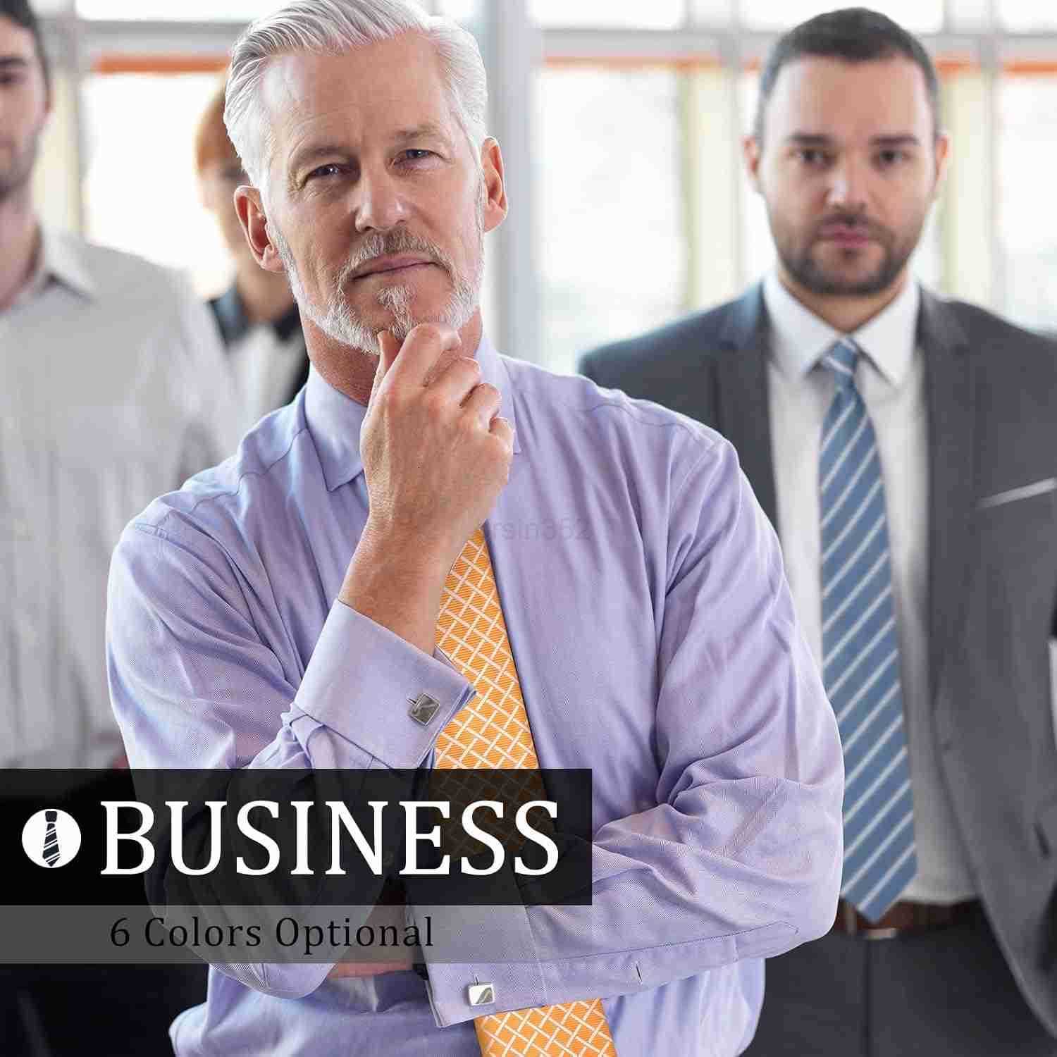 6 Pcs Clip on Tie for Men Clip on Easy Necktie Striped Solid Plaid Dots Mixed Lot Tie for Office School 20 Inch Business StyleW250904