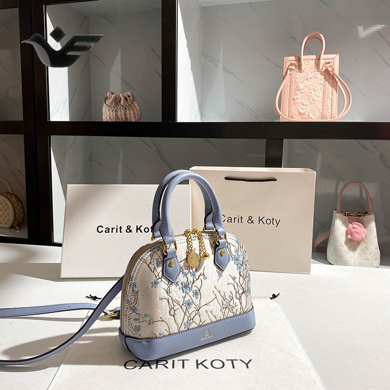 Feiyan Free Shipping New Designer Bag Luxury Shopping Bag One Piece Dropshipping Chinese Style Heavy Embroidery Shell Bag High-end Color-blocking Hand