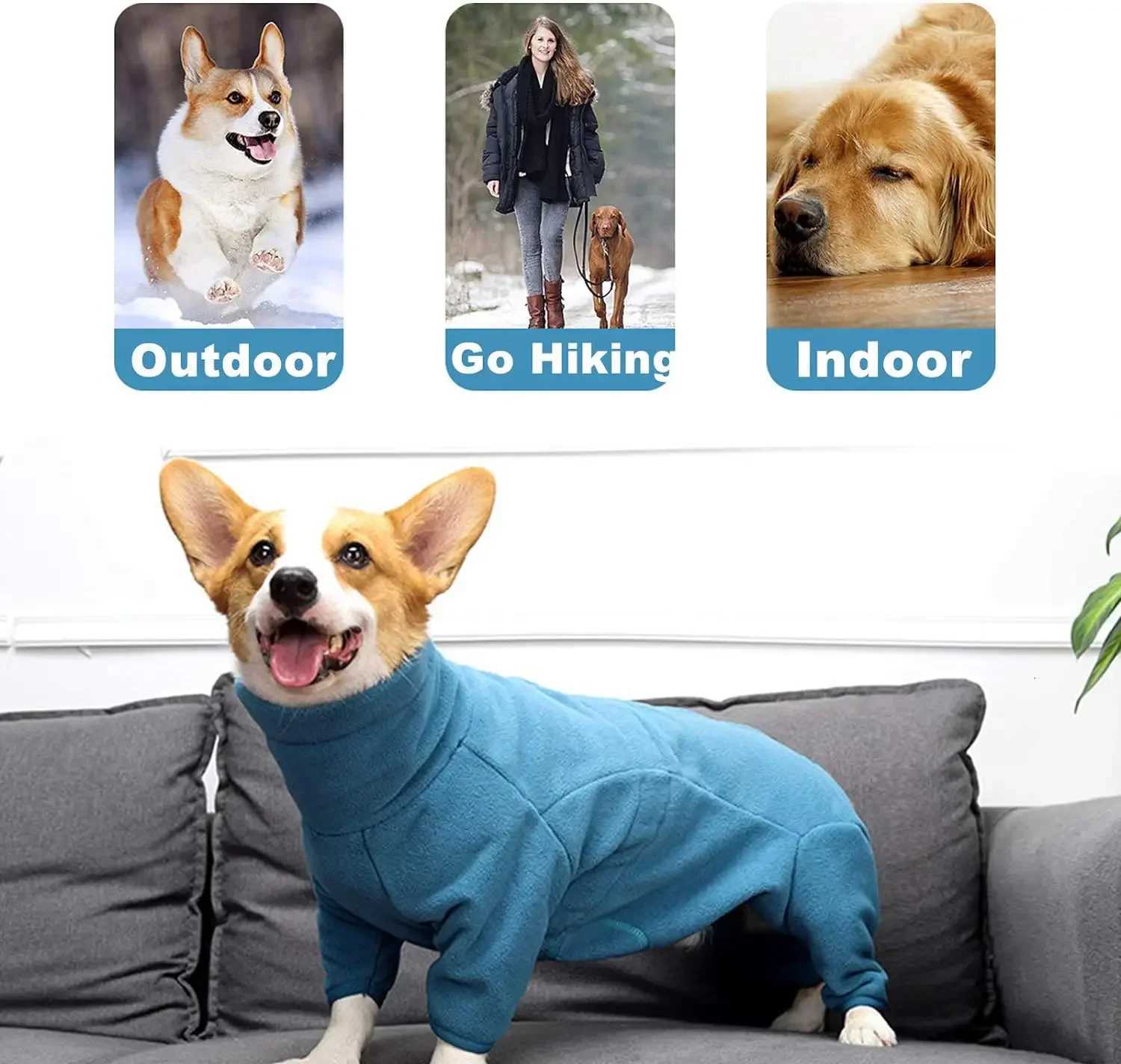 Dog Clothes Soft Fleece Pullover Pajamas For Small Medium Large Dogs Warm Thicken et Pet Jumpsuit Winter Coat W250904