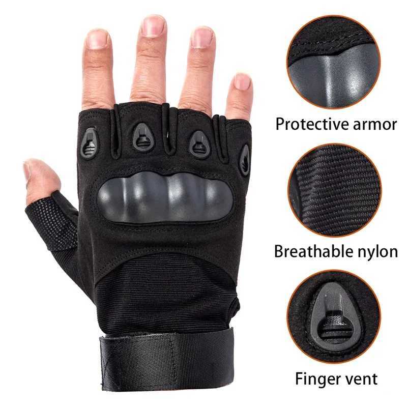 Tactical Hard Knuck Half finger Gloves Mens Army Military Combat Hunting Shooting Airsoft Paintball Police Duty FingerssXJ250904