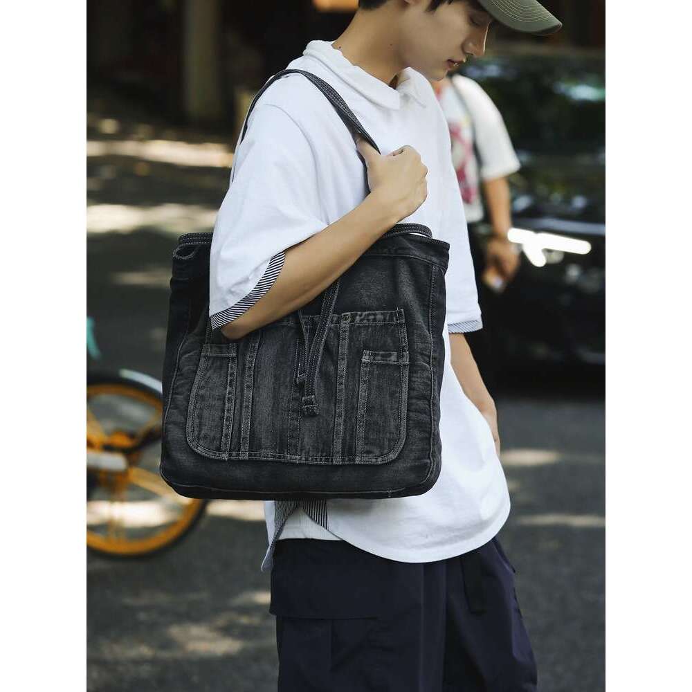 Denim Canvas Large Capacity Tote 2025 New Fashion Shoulder Crossbody Women's Commuter Bag