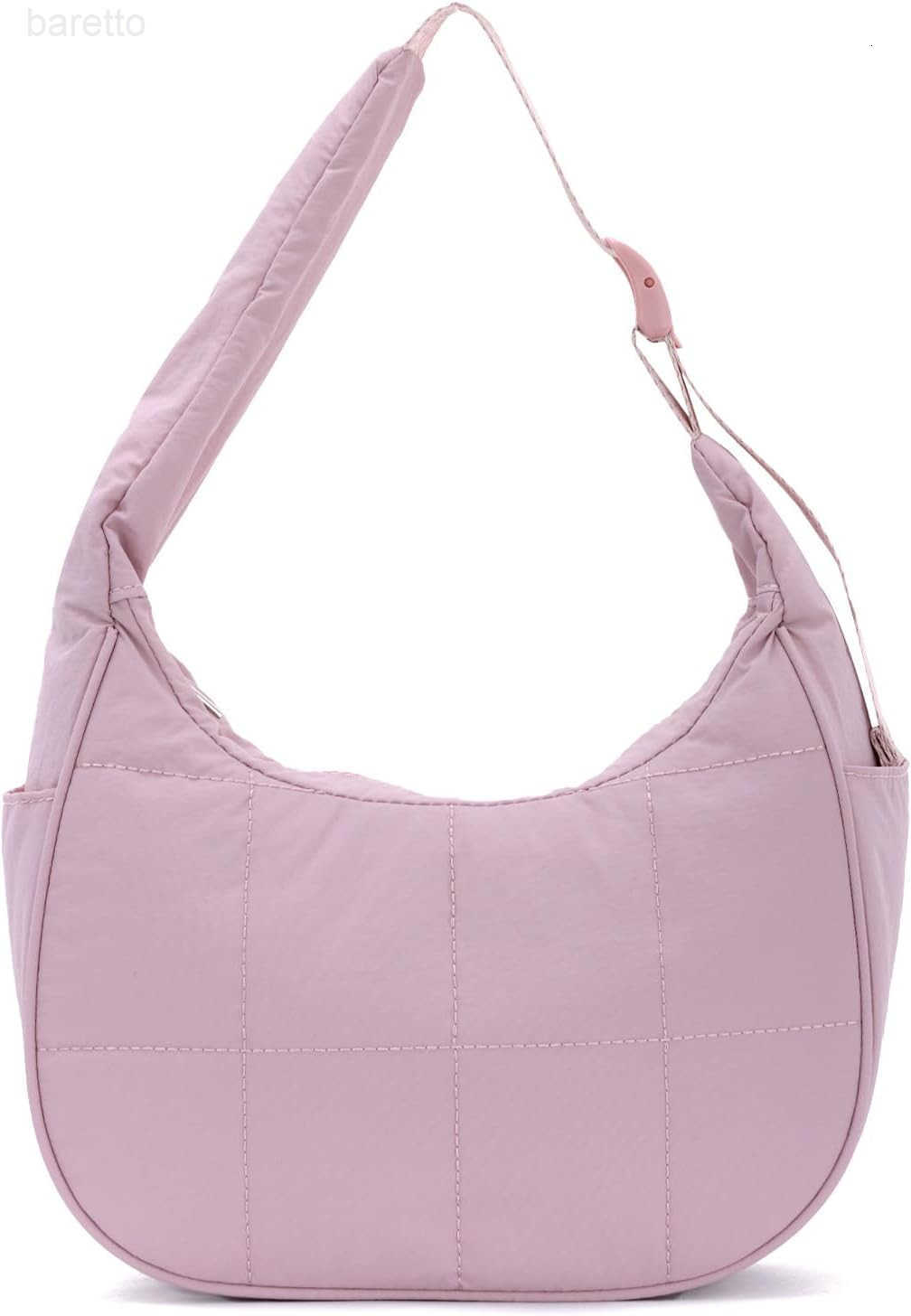 Puffer Crescent Shoulder Bag for Women Small Nylon Quilted Handbags Puffy Purses with Adjustable Strap M250903