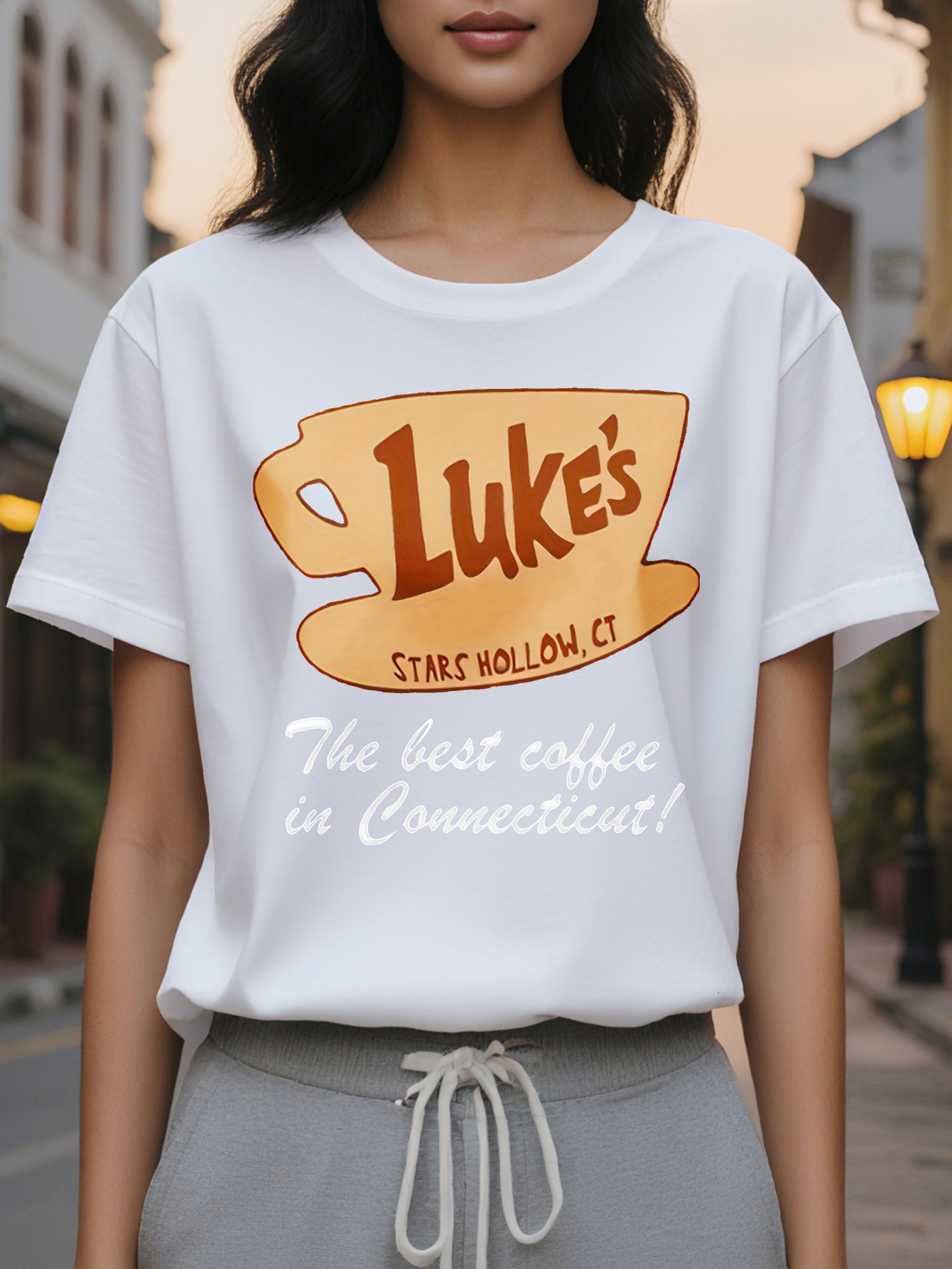 Large XL European and American Style Printed Women's Round Neck T-Shirt Plus Size