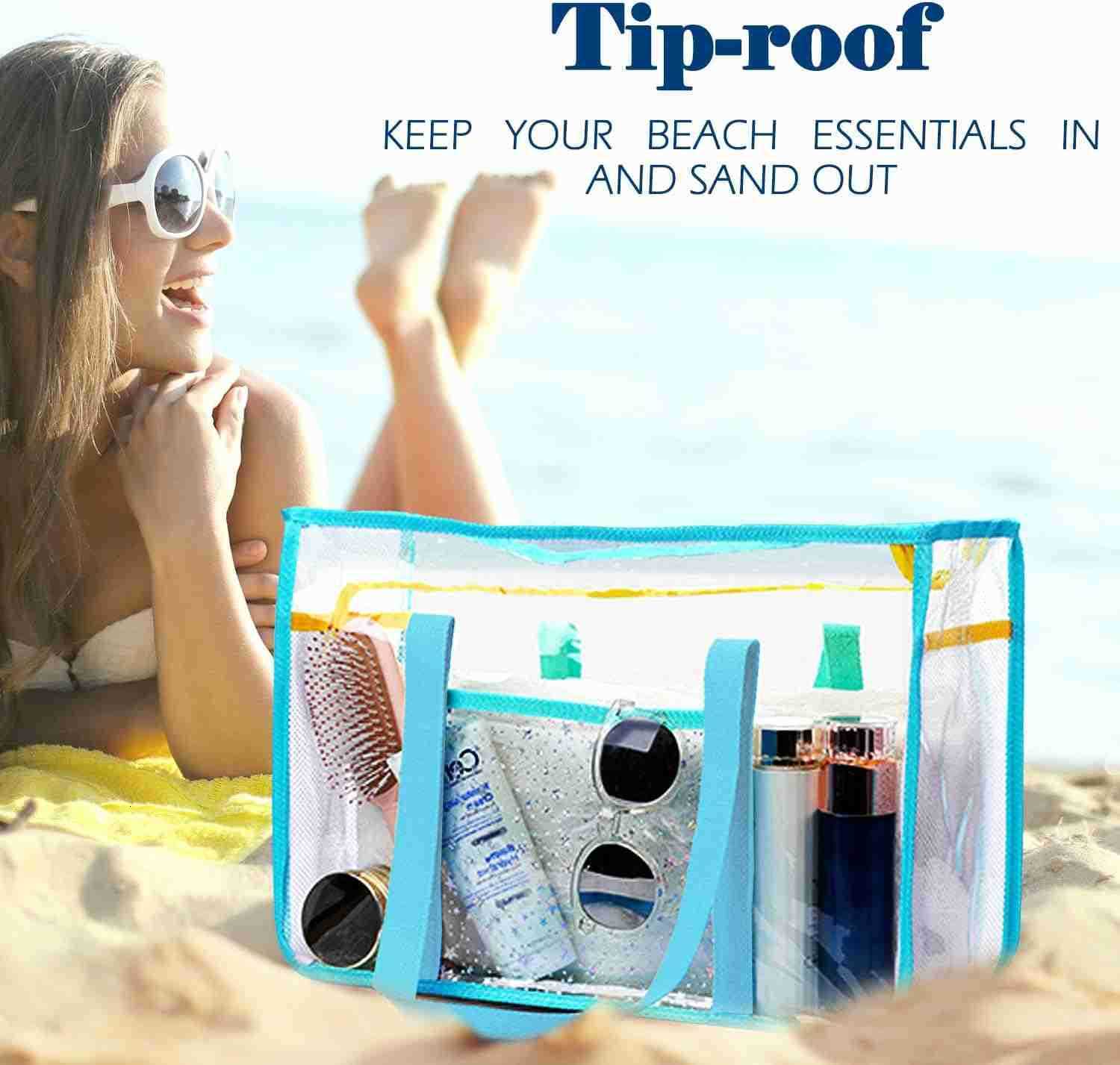 Bag for Women Large Pool Tote Cruise Vacation Essentials Zipper Closure Waterproof SandproofW250904