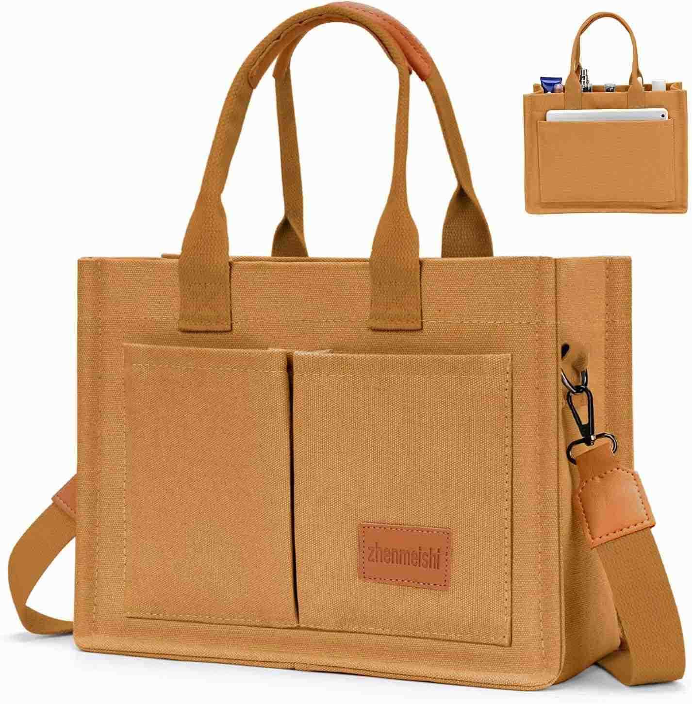 Bag for Women with Pockets Crossbody Bag Tote Shoulder Handbags Casual Work Bags Everything Tote BagW250904