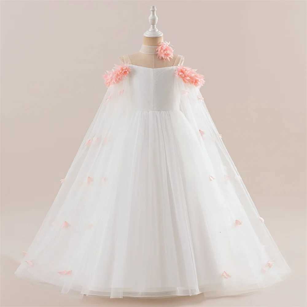 Flower Wedding Party Dress For Girls Kids Princess Tutu Dresses Girl Fashion Lace Birthday Clothes Summer Evening New Prom Gown Z250904