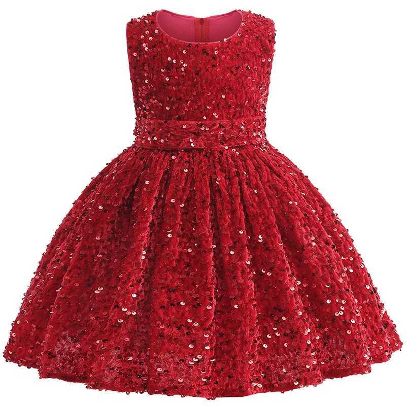 Luxury Dresses For Children Christmas Dress Sparkling Sequin Sleeveless Dress For Toddler Girls Formal Prom Party Pageant Gown Z250904