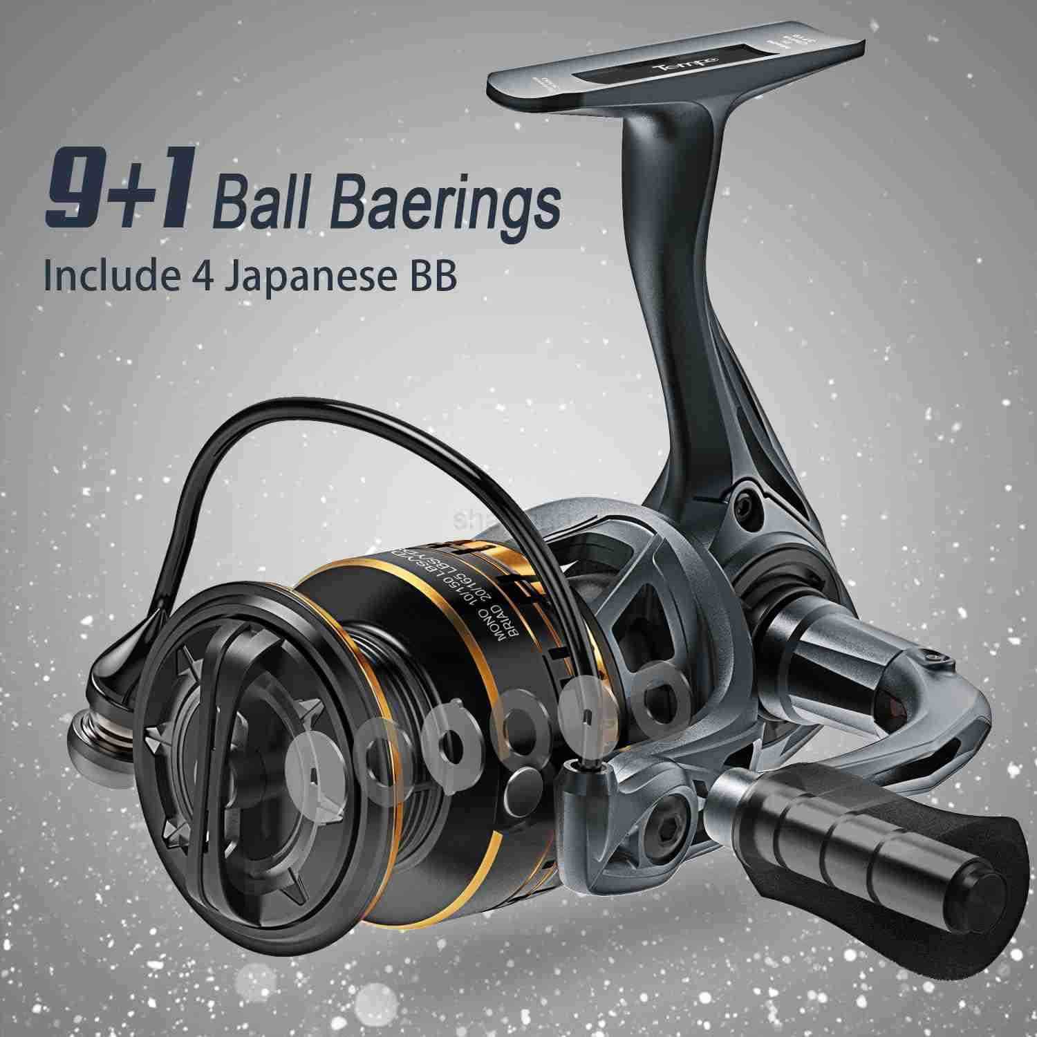 Spinning Reel Ultralight Fishing Reels with 91 BB Carbon Fiber 386 LBs Max Drag Super Smooth Spinning Fishing Reel with 521621 High Speed Gear Ratio W