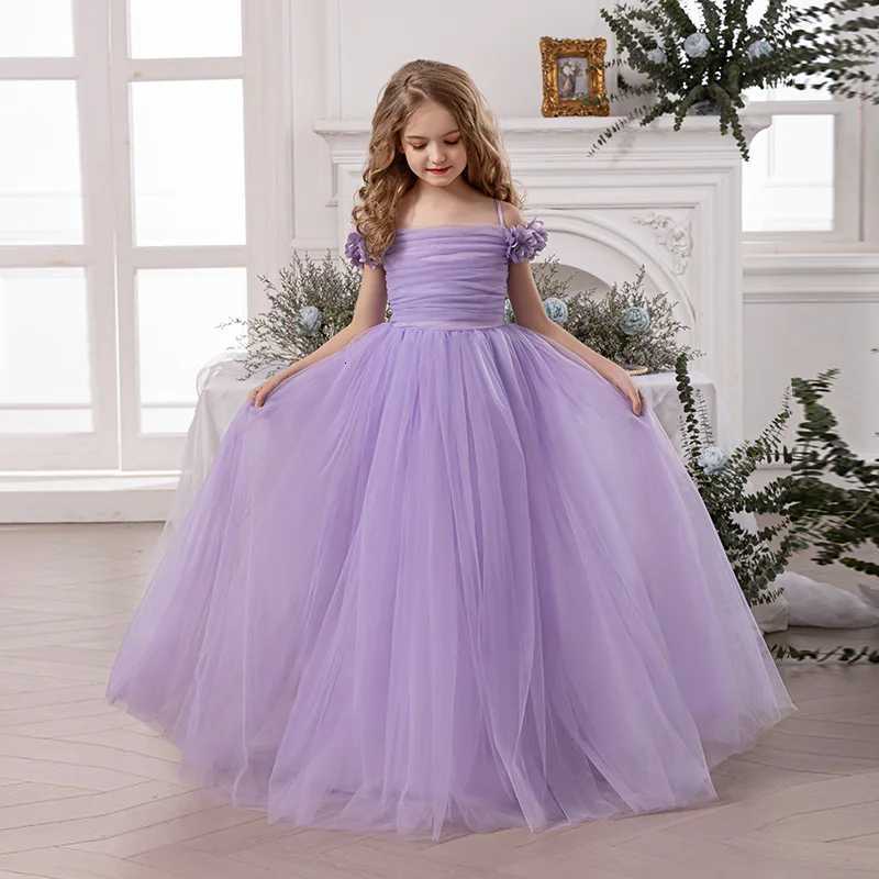 Summer Girls Purple Fluffy Skirt Birthday Party Skirt Childrens Clothing Mesh Breathable Princess Skirt New Style Z250904